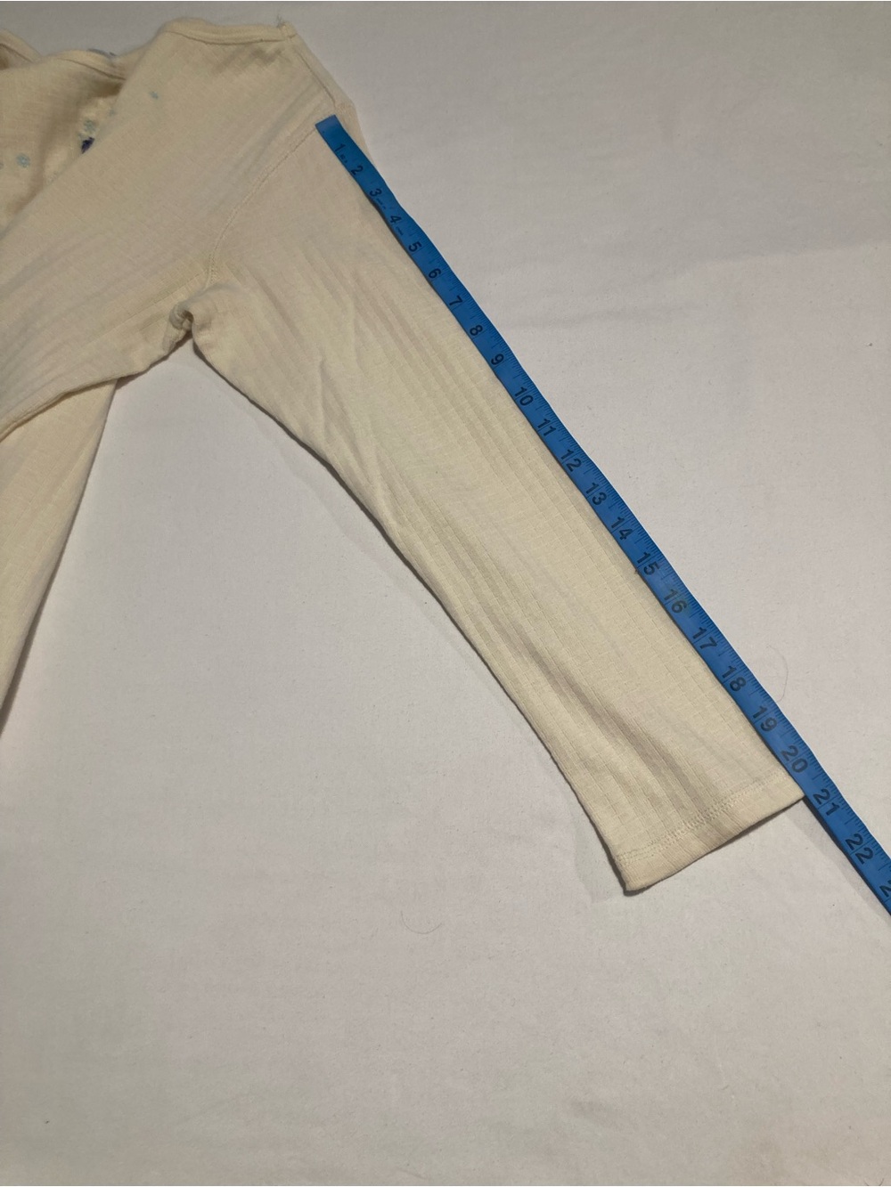 Vintage The Disney Store Cream Ribbed Long Sleeve Top with Subtle Logo Tag - Picture 8 of 11